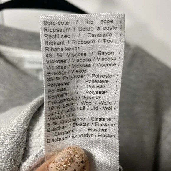 LACOSTE Men's Crewneck Flecked Fleece Logo Patch Sweatshirt Gray Sz Small - Picture 10 of 11